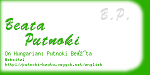 beata putnoki business card